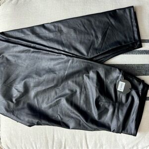 Aerie Real Luxe Black Faux Leather Leggings